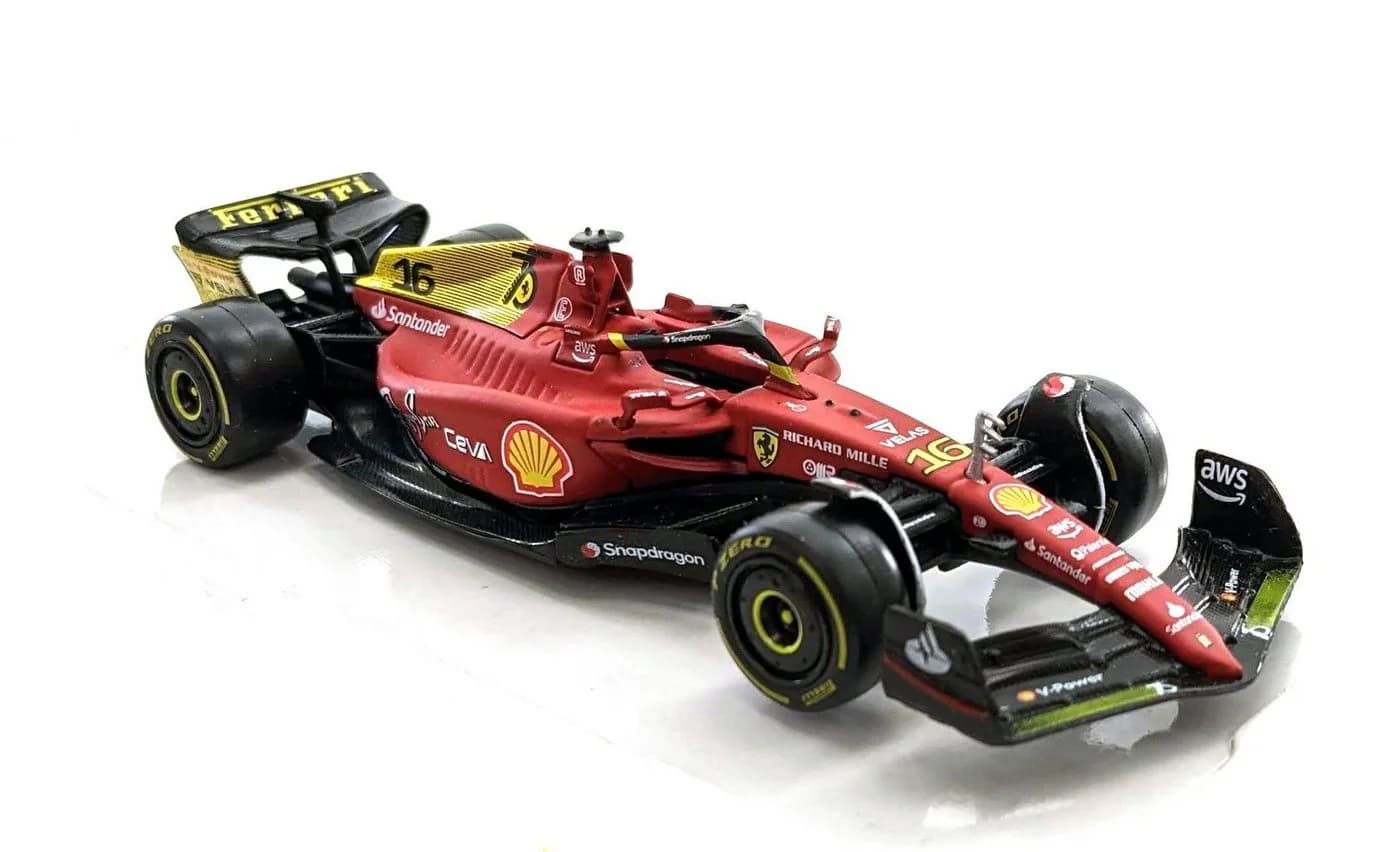 Bburago Modellauto Ferrari F1-75 Leclerc #16 1:43 Monza-Rot - Bild 2
