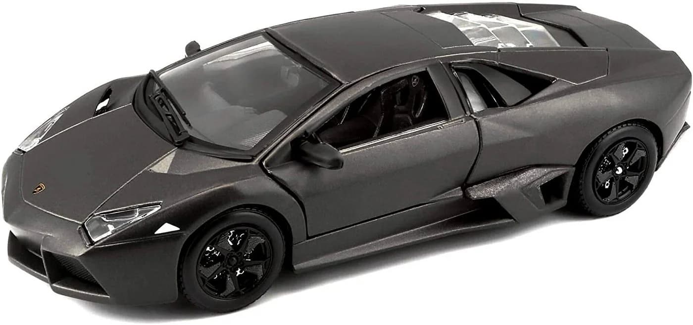 Bburago Modellauto Lamborghini Reventon Metallic-Grau 1:24 Originalgetreue Innenausstattung - Bild 2