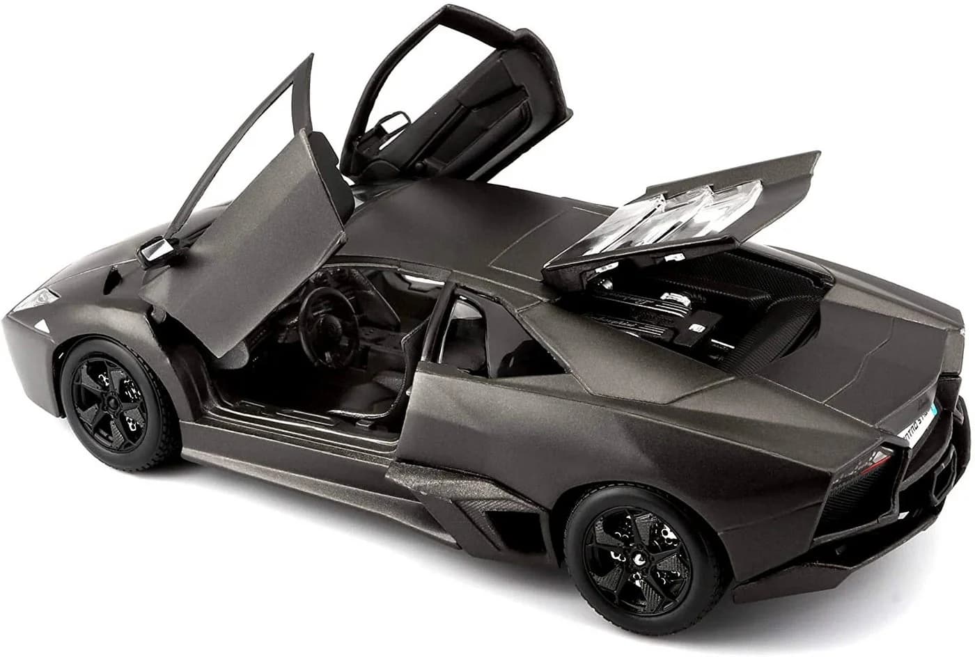 Bburago Modellauto Lamborghini Reventon Metallic-Grau 1:24 Originalgetreue Innenausstattung - Bild 3