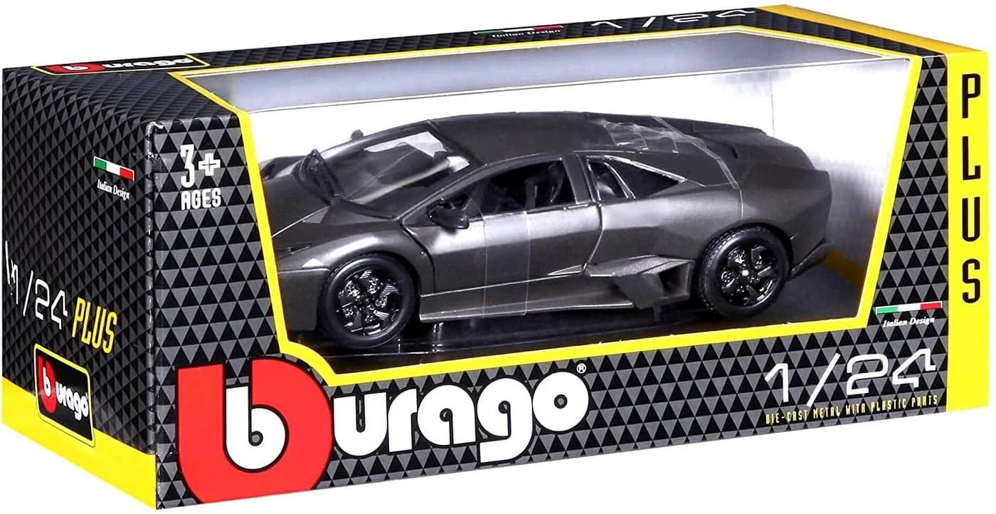 Bburago Modellauto Lamborghini Reventon Metallic-Grau 1:24 Originalgetreue Innenausstattung - Bild 4