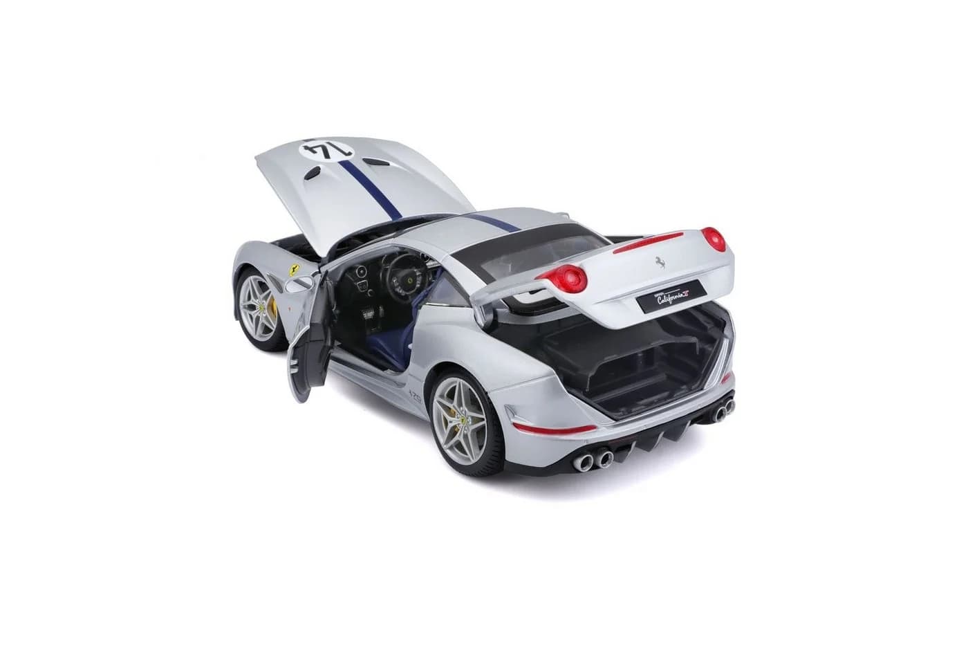 Bburago Modellauto Ferrari California T The Hot Rod Silber 1:18 - Bild 3