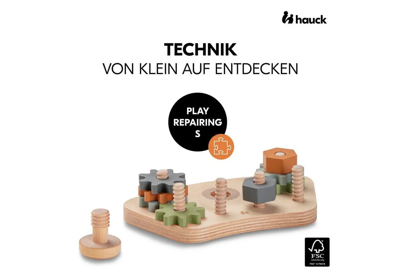HAUCK Play Repairing S Motorikbrett Bunt Holz