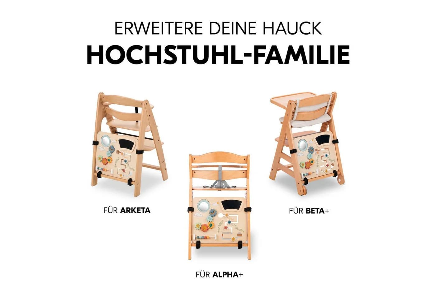 HAUCK Highchair Play Board Motorikbrett Beige Holz - Bild 3
