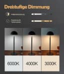 ibettertec Nachttischlampe Kabellos Dimmbar IP54 Schwarz/Weiß Bild 1