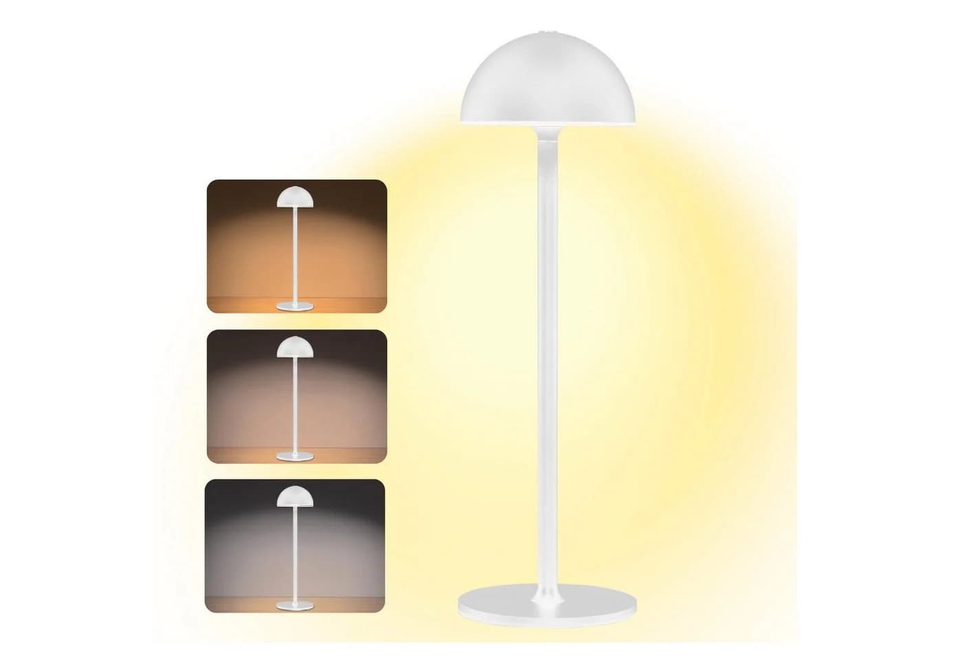 ibettertec Nachttischlampe Kabellos Dimmbar IP54 Schwarz/Weiß - Bild 2