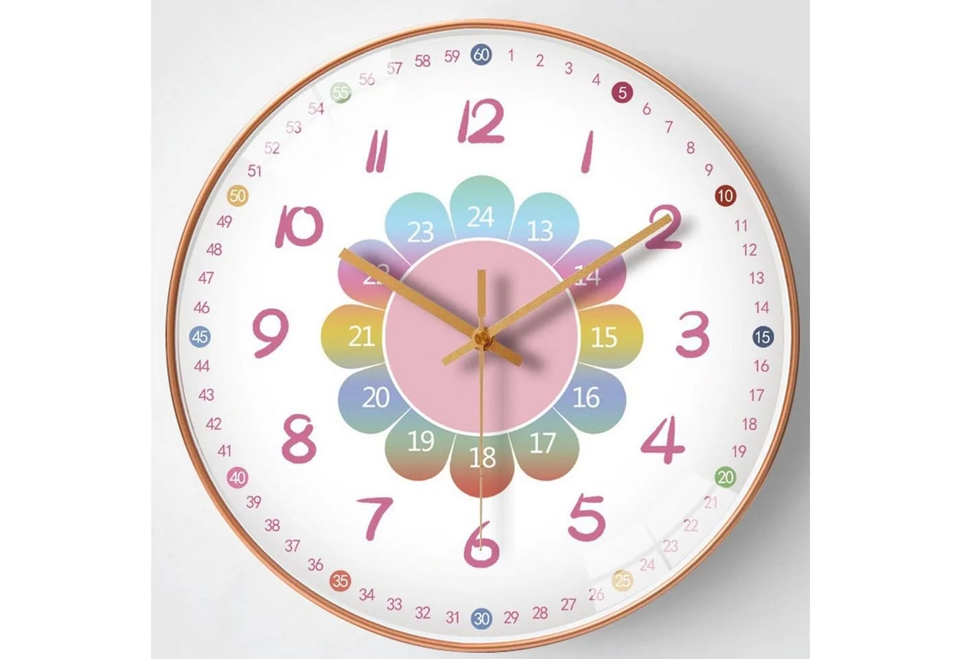 ibettertec Kinderwanduhr Bunt Leise Nicht Tockend 20 cm