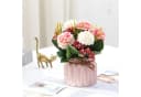ibettertec Künstliche Hortensie mit Keramikvase Rosa Bild 3