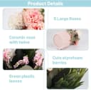 ibettertec Künstliche Hortensie mit Keramikvase Rosa Bild 5