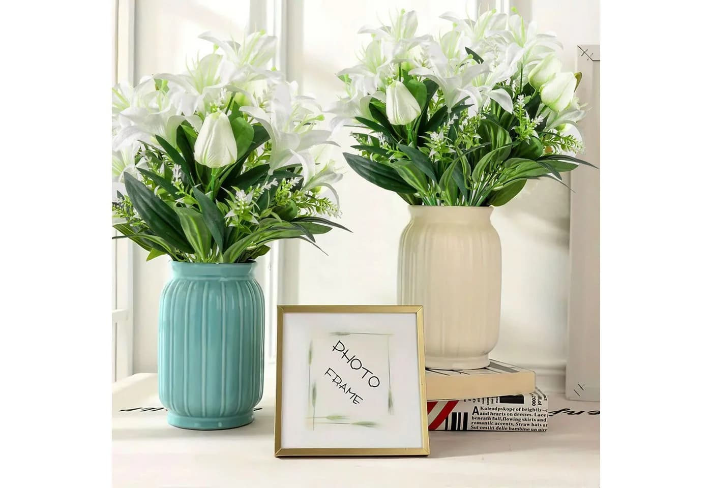 Kunstblumenstrauß Tulpen & Lilien Kunstblumen Luckice