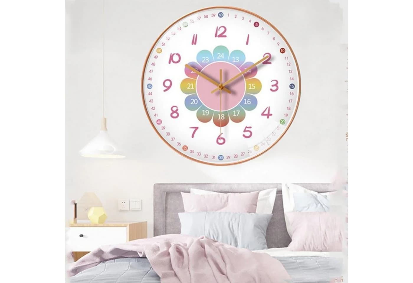 Luckice Wanduhr Kinder-Wanduhr Lernuhr für Kinder leise und nicht tickend - Bild 3