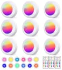 Luckice Unterschrankleuchte 3 Stück Batteriebetrieben LED RGB Spots mit Fernbedienung Bild 2