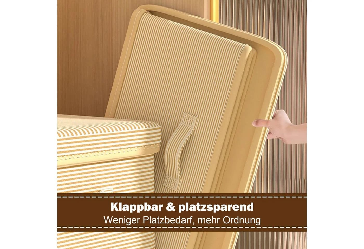 Luckice Aufbewahrungsbox 45x30x30cm Faltbare Aufbewahrungsbehälter mit Reißverschluss - Bild 3