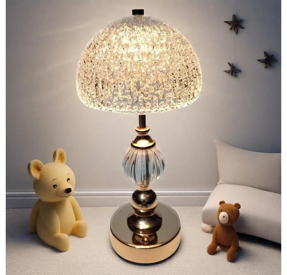 ibettertec LED Nachttischlampe Modern Dimmbar Gold