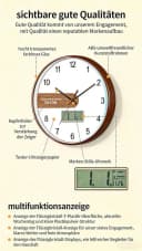 ibettertec Wanduhr Leise Analog Digital Roségold 12 Zoll Bild 3