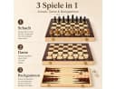 Luckice Magnetisches Schachspiel aus Holz mit Filz und Tragetasche Bild 1