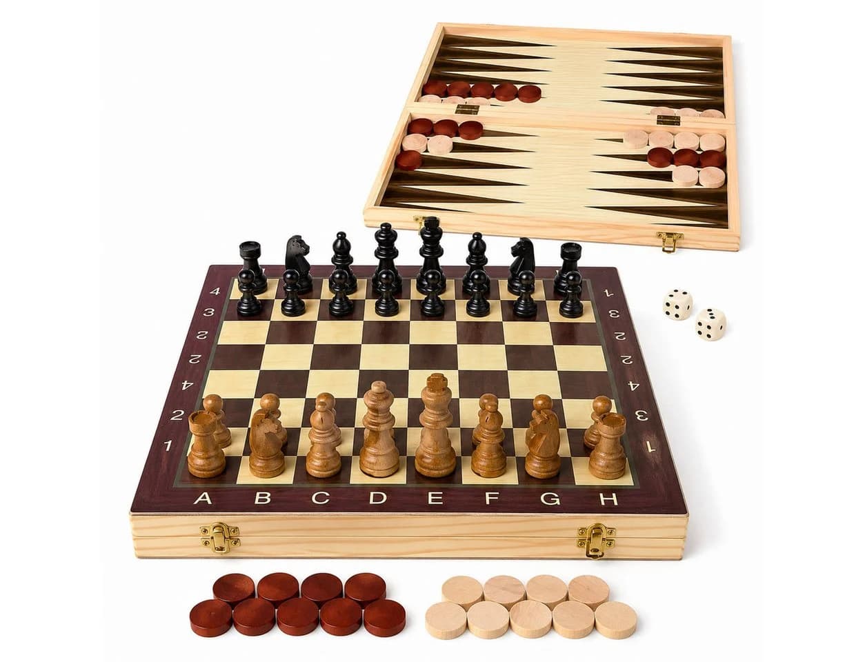 Luckice Magnetisches Schachspiel aus Holz mit Filz und Tragetasche - Bild 2
