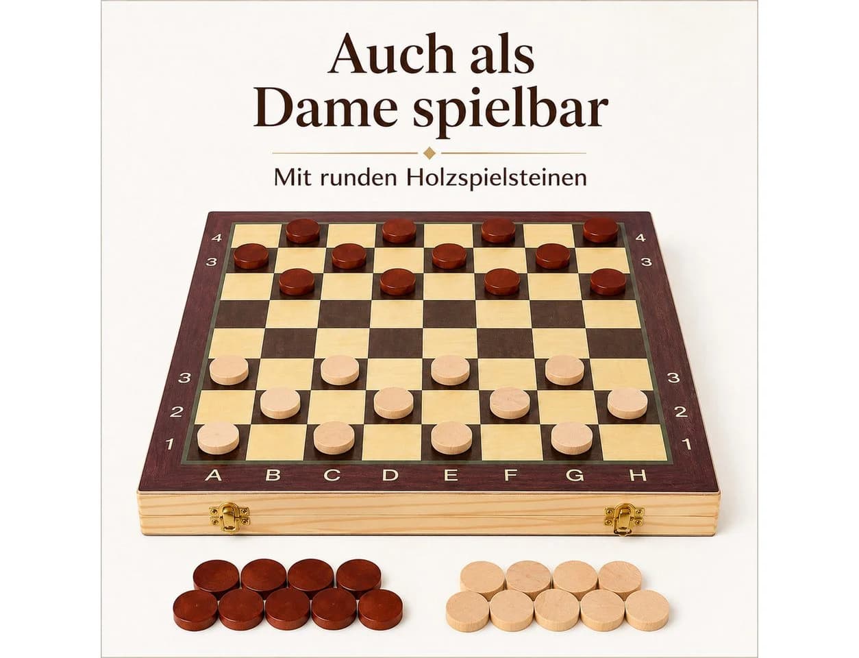 Luckice Magnetisches Schachspiel aus Holz mit Filz und Tragetasche - Bild 4