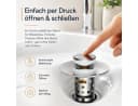 Luckice Waschbeckenstöpsel mit Abflusssieb 304 Edelstahl Silber Bild 1