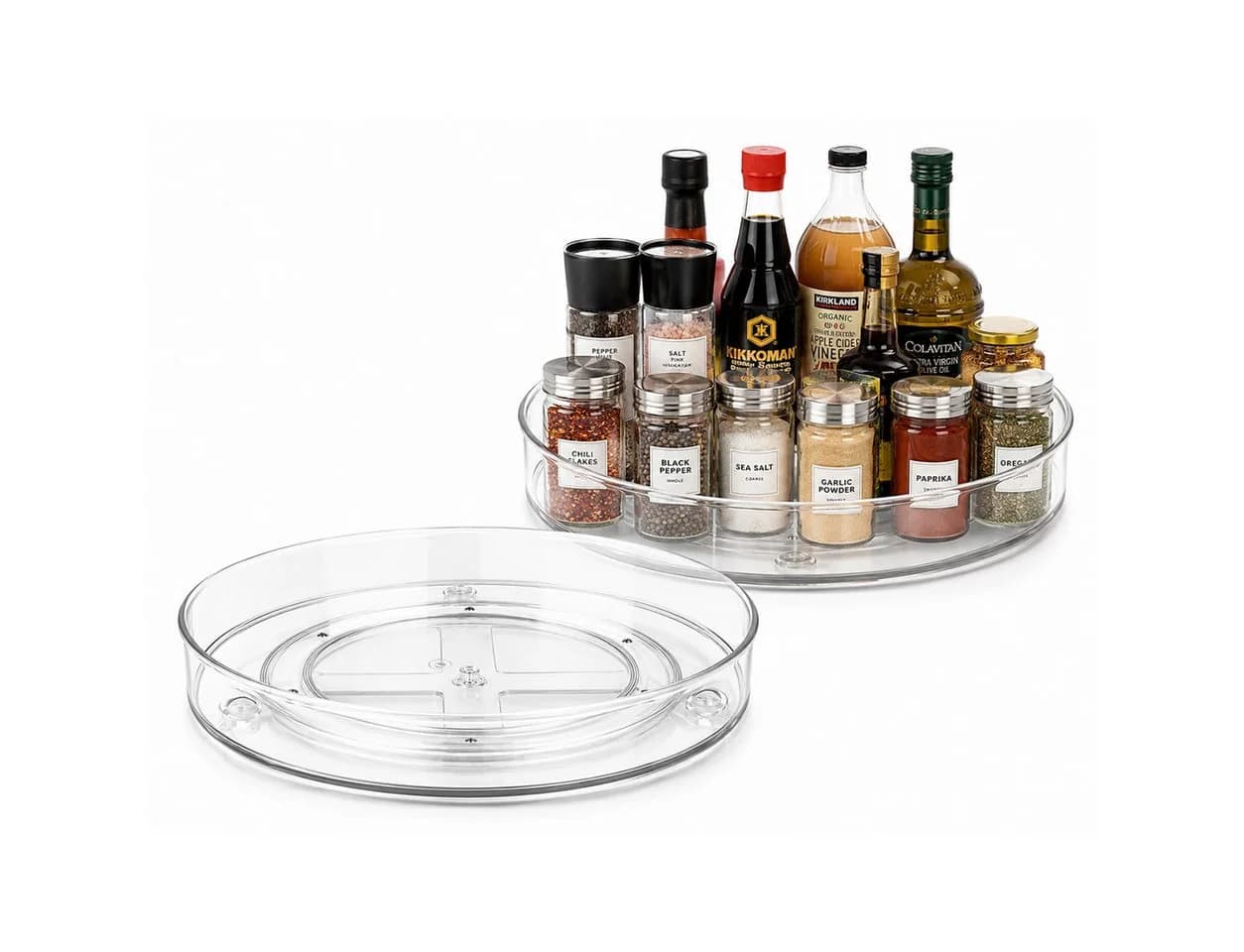 Vornix Gewürzregal 360° Drehbar 2er-Set Transparent - Bild 2