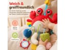 Luckice Mobile Krabben-Babyspielzeug Rot mit Clip, Rassel & Beißring Bild 3
