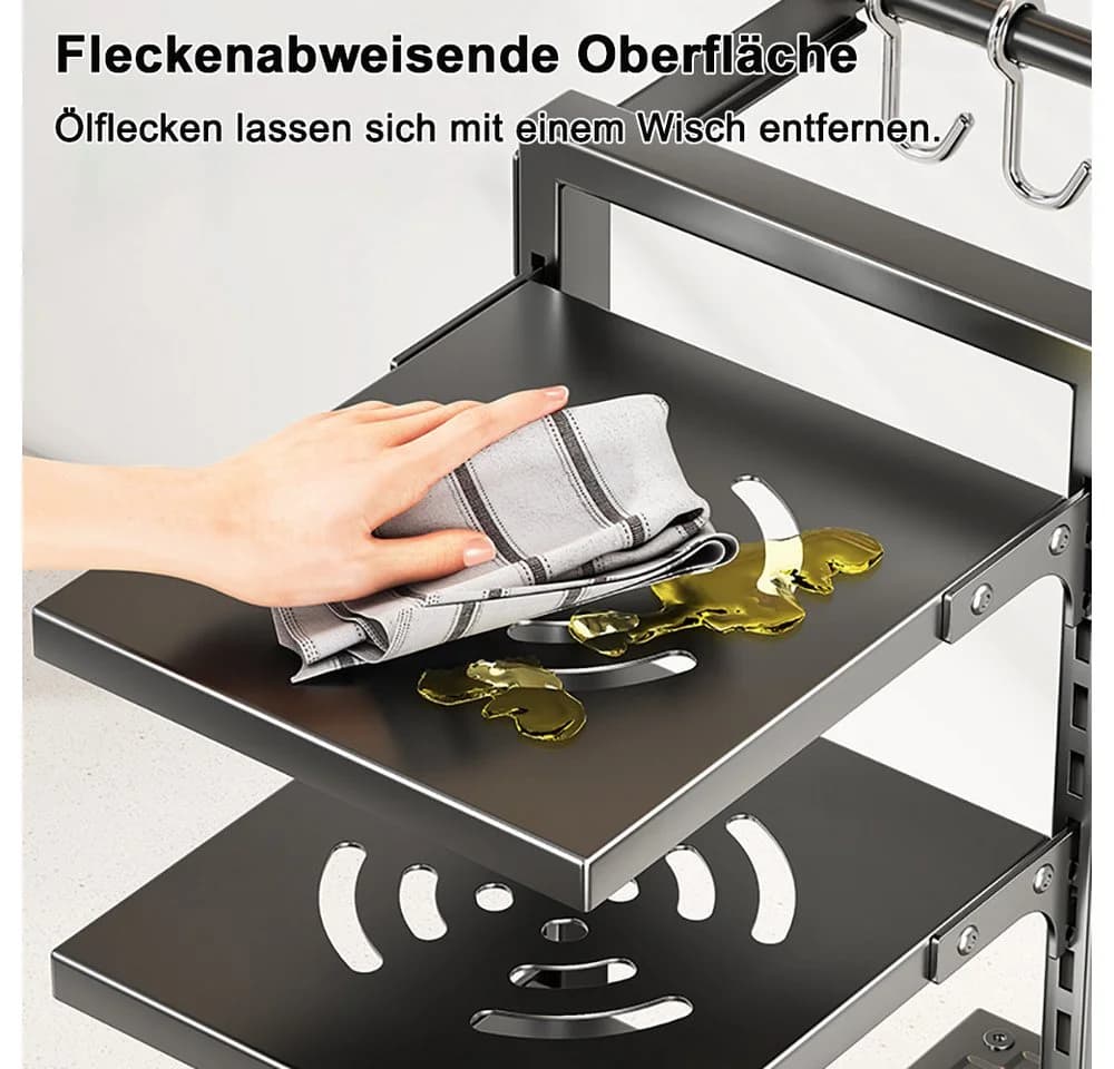 Luckice Küchenregal Topfgestell Schwarz mit verstellbaren Trennwänden - Bild 3