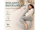 Luckice L-Form Stillkissen Grau Atmungsaktiv & Waschbar Bild 1