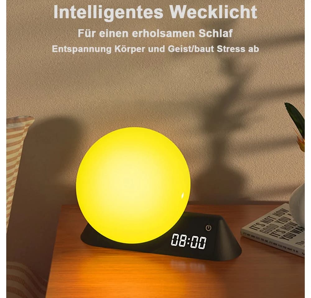 Luckice Tageslichtwecker Bluetooth-Lautsprecher-Schreibtischlampe