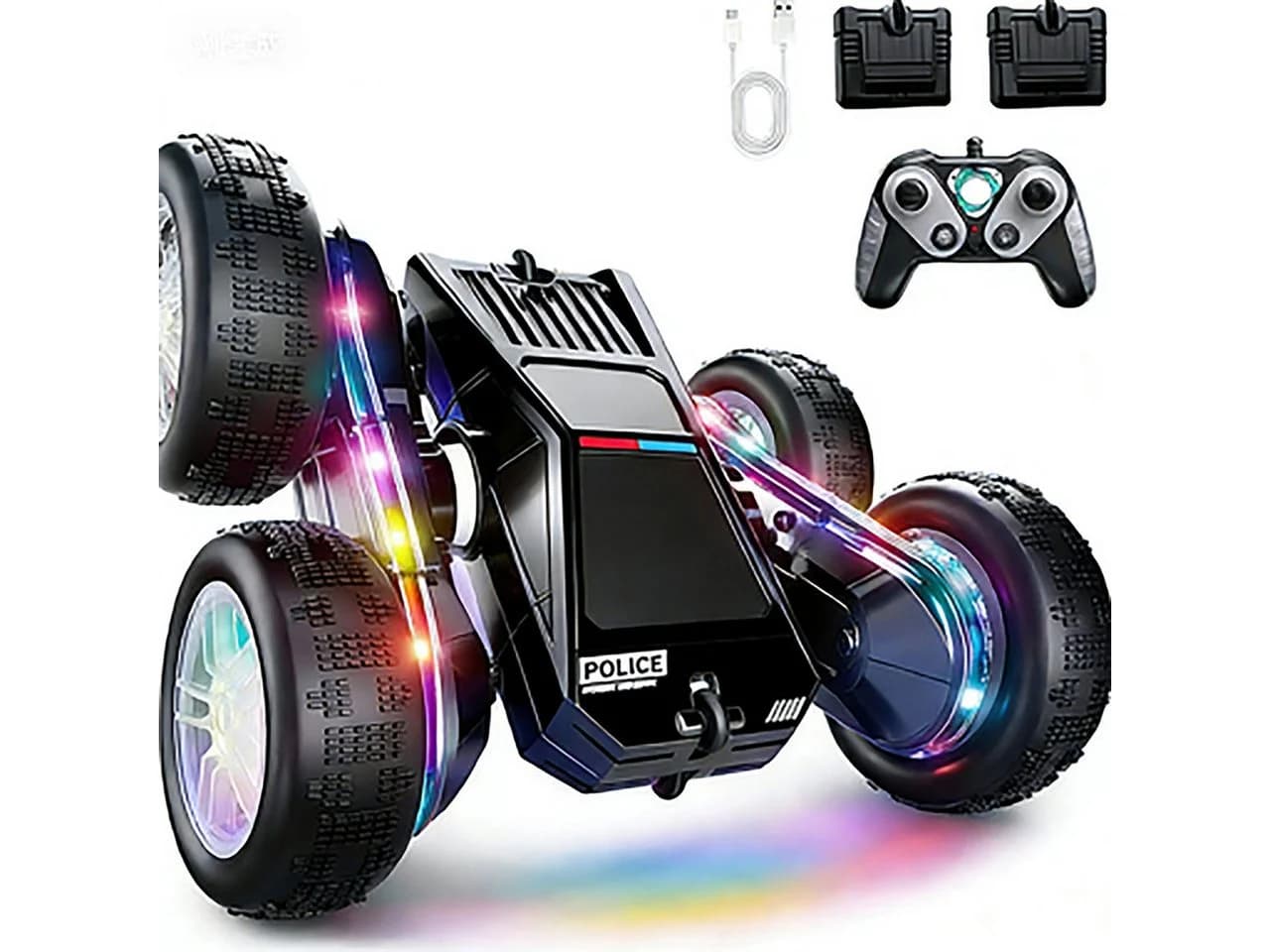 Luckice RC-Auto 2,4 GHz Ferngesteuertes Stunt-Auto mit LED und Sprühnebel - Bild 2