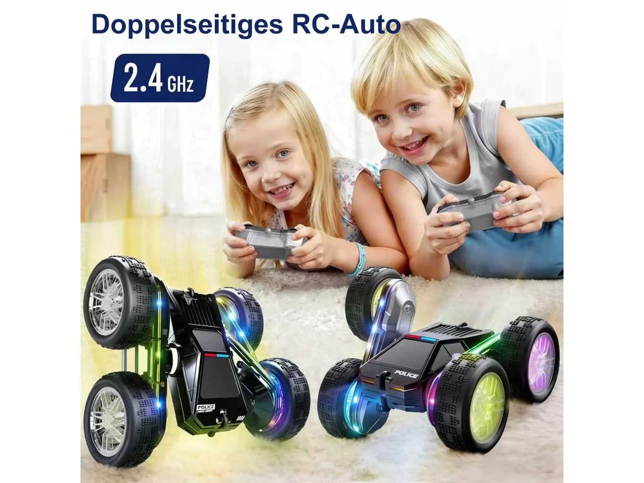 Luckice RC-Auto 2,4 GHz Ferngesteuertes Stunt-Auto mit LED und Sprühnebel - Bild 3