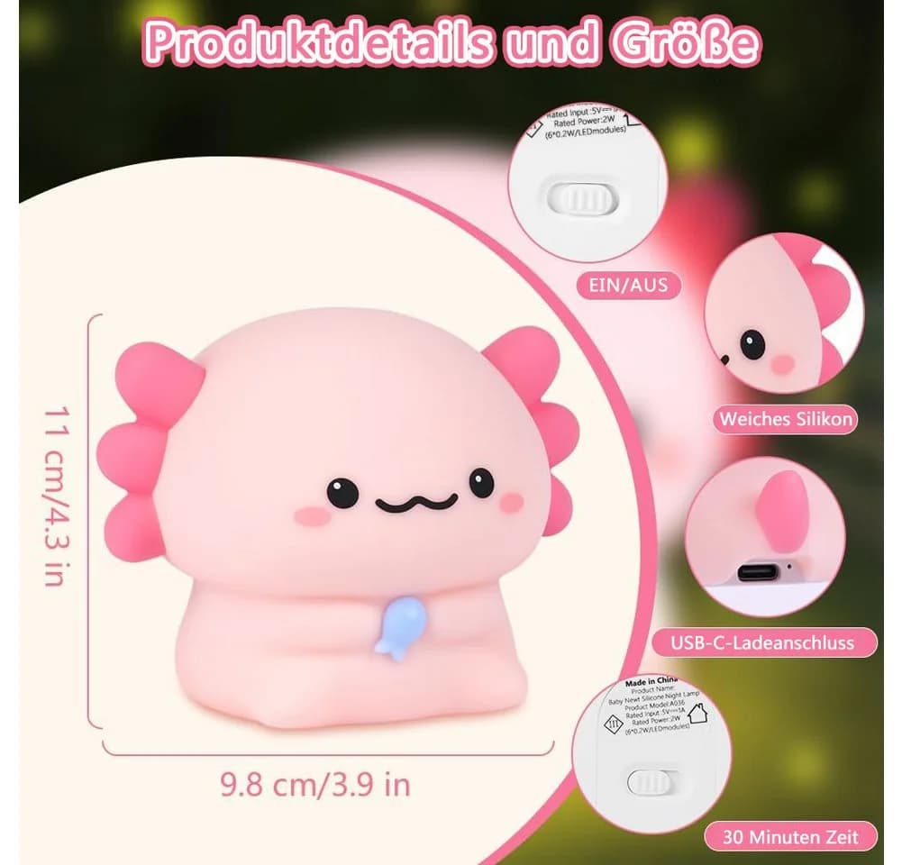 Luckice LED Nachtlicht Kinder Dimmbar Silikon mit Timer