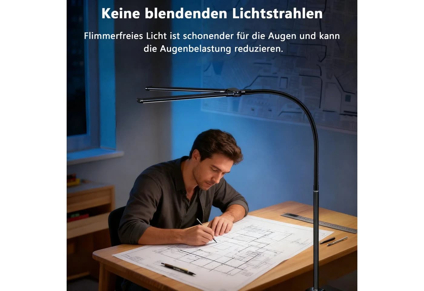 Luckice Schreibtischlampe LED 10 Helligkeitsstufen 12W 1400 Lumen - Bild 3