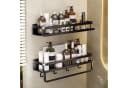 Fyrove Duschregal Schwarz 2er Set Aluminium mit Haken Bild 2
