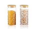 Fyrove Vorratsglas-Set 2-tlg. 1000ml Glas mit Bambusdeckel Stapelbar Bild 2
