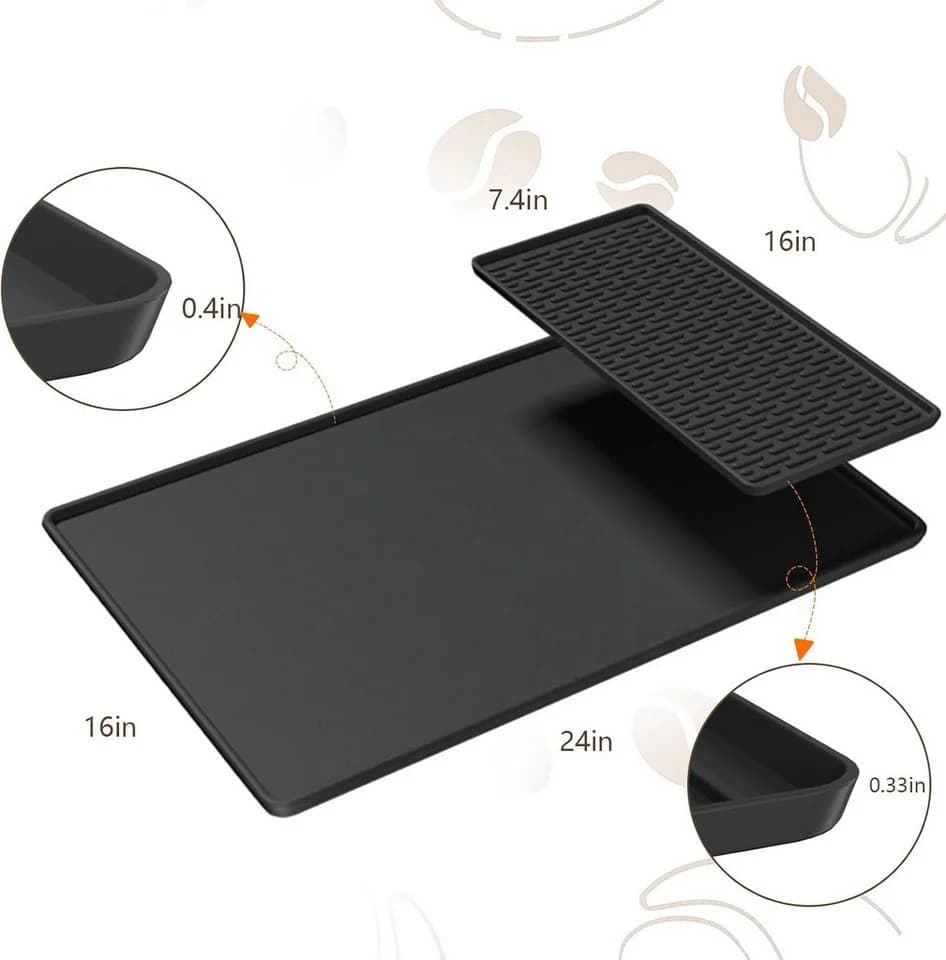 Fyrove Abtropfmatte Silikon Schwarz 2-in-1 Spillmatte - Bild 4