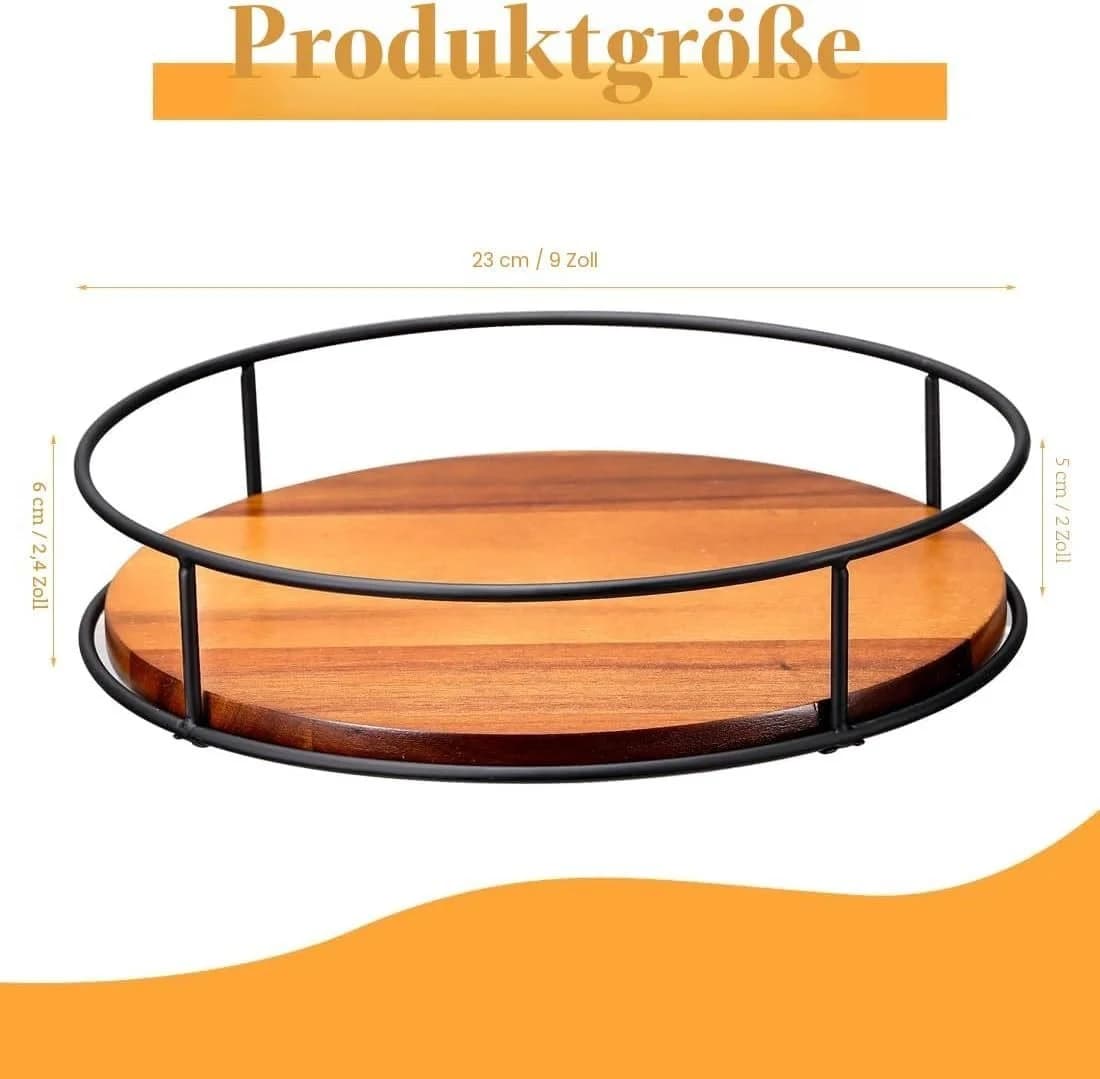 Fyrove Drehbarer Organizer 360° Drehteller Naturholz - Bild 3