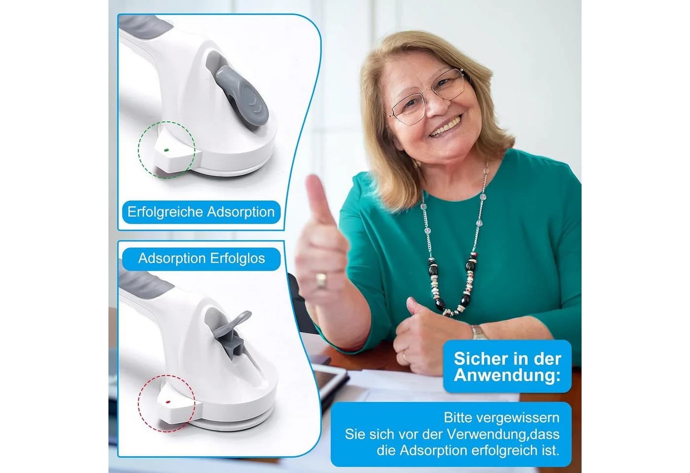 wohnTRAUM24 Haltegriff Dusche Grau Ohne Bohren - Bild 3