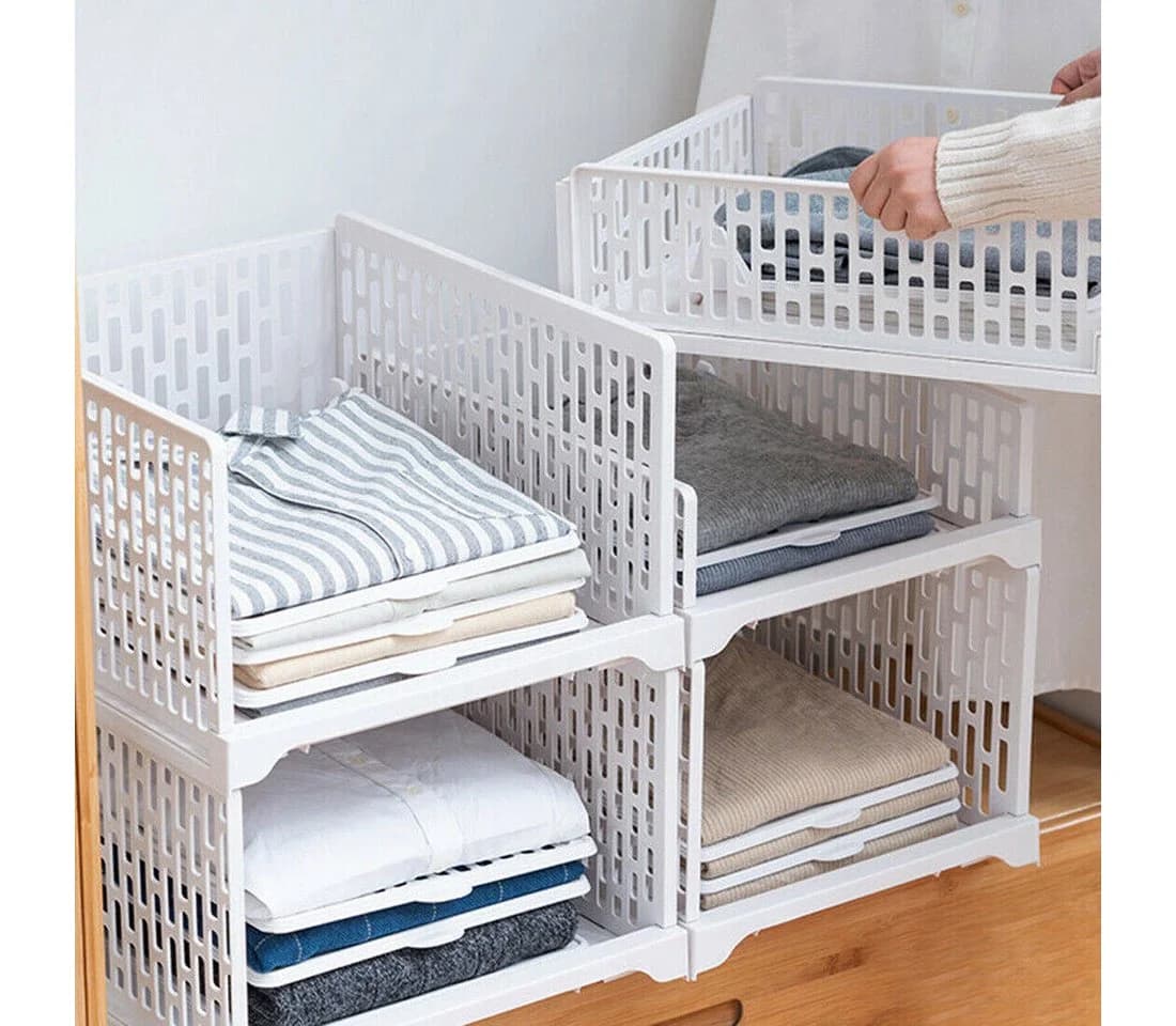 wohnTRAUM24 Aufbewahrungsbox Schrank-Organizer klappbar weiß