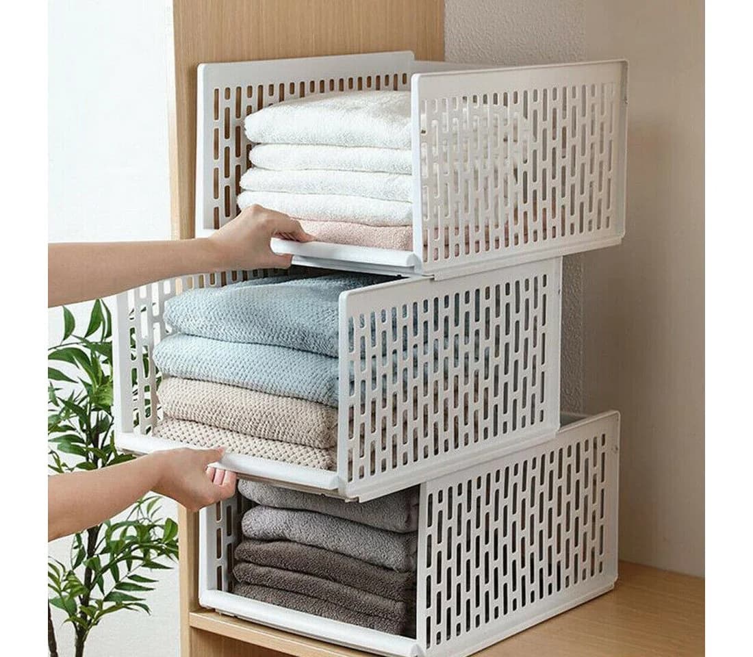 wohnTRAUM24 Aufbewahrungsbox Schrank-Organizer klappbar weiß - Bild 2