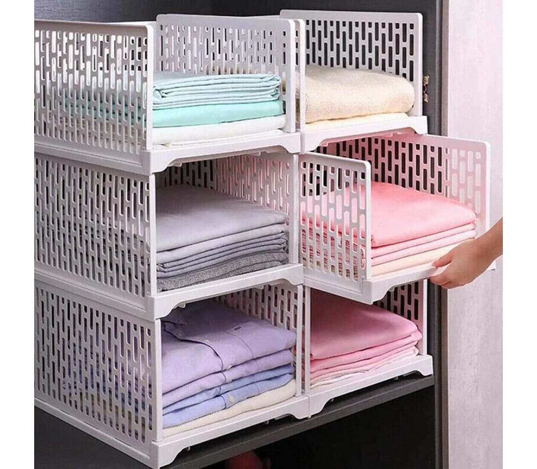 wohnTRAUM24 Aufbewahrungsbox Schrank-Organizer klappbar weiß - Bild 3