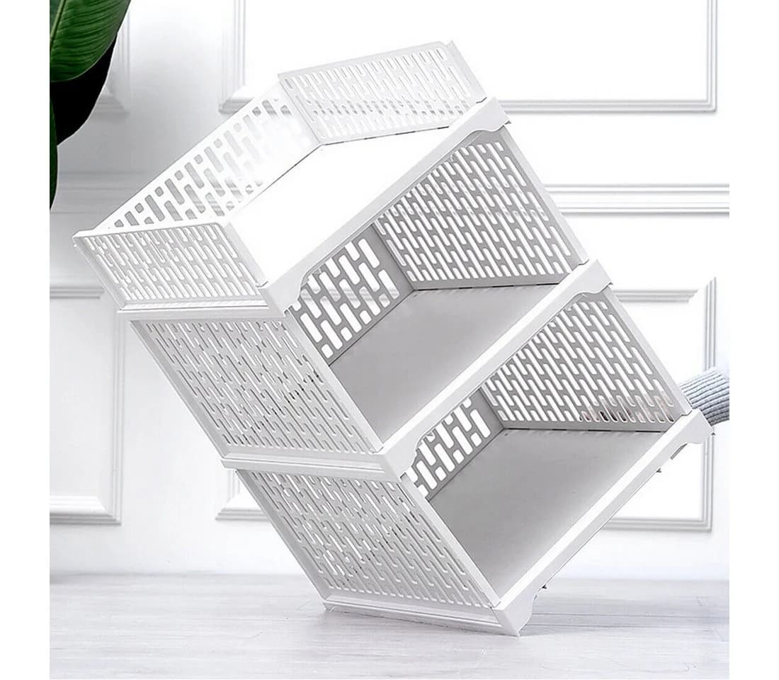 wohnTRAUM24 Aufbewahrungsbox Schrank-Organizer klappbar weiß - Bild 5
