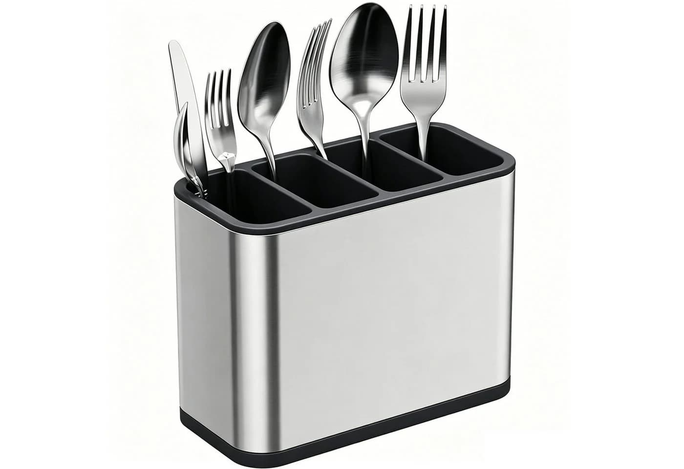 wohnTRAUM24 Multifunktionaler Edelstahl-Besteckhalter Silber - Bild 2