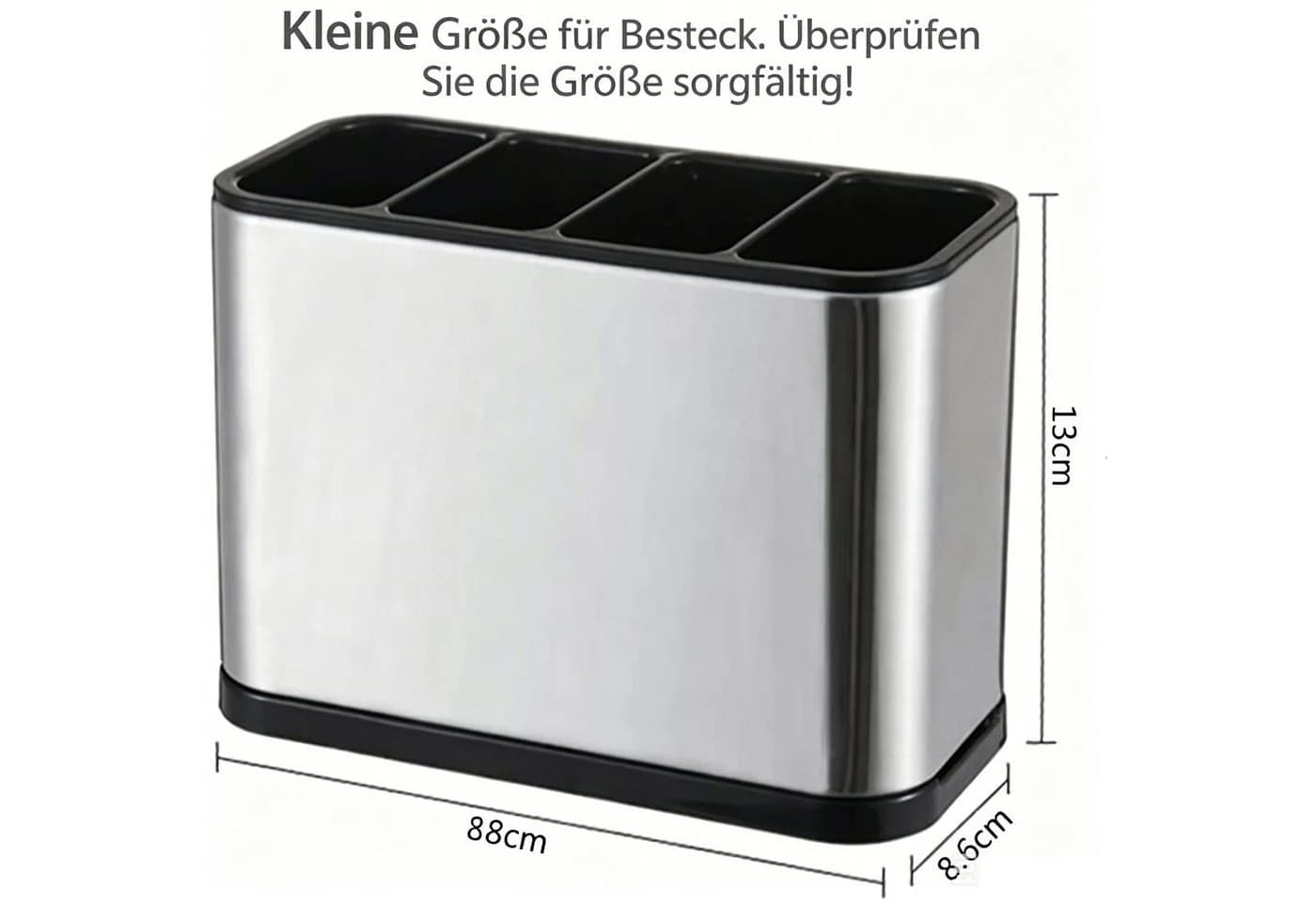 wohnTRAUM24 Multifunktionaler Edelstahl-Besteckhalter Silber - Bild 4