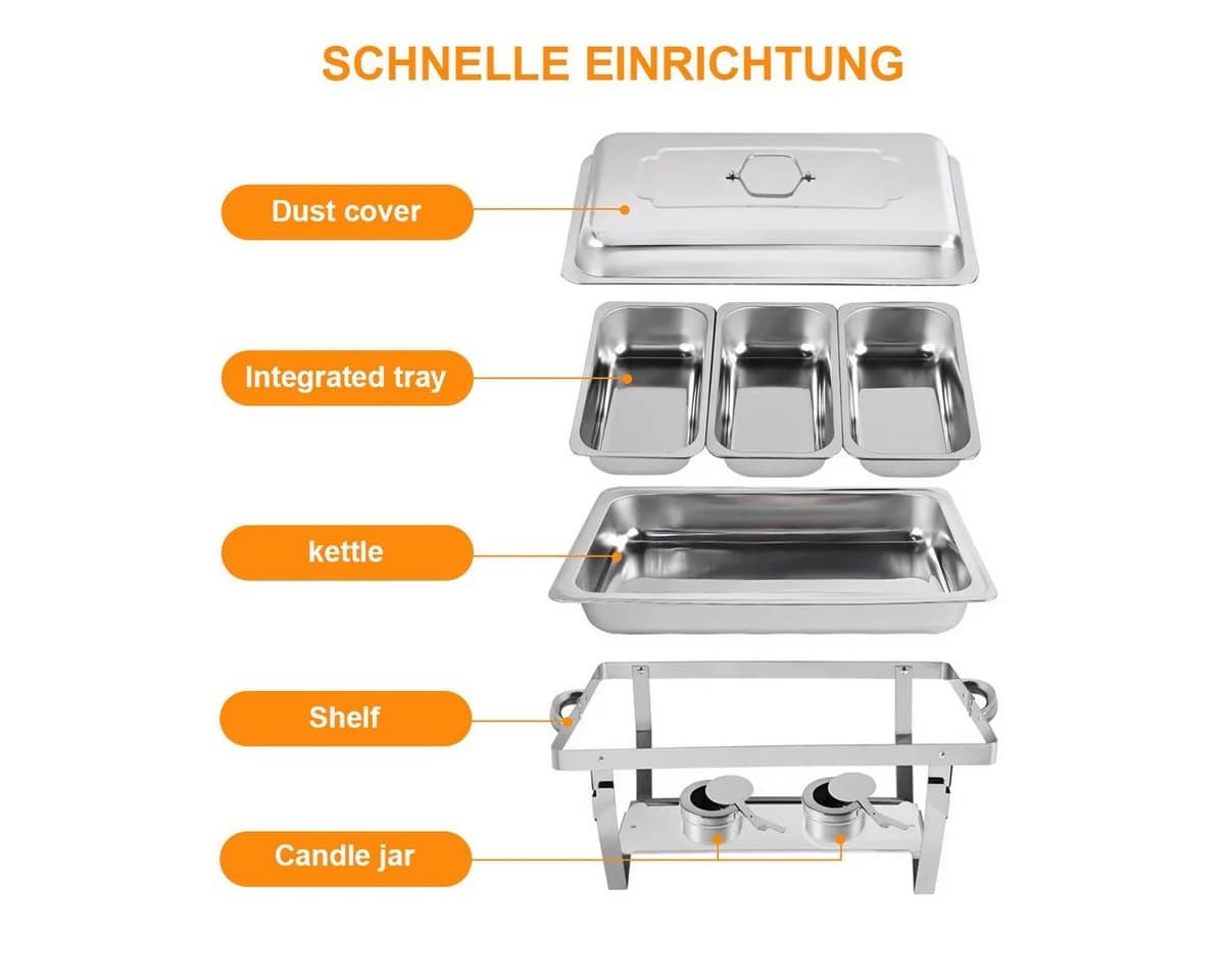 wohnTRAUM24 Speisenwärmer 11L Edelstahl Buffetwärmer Set - Bild 4
