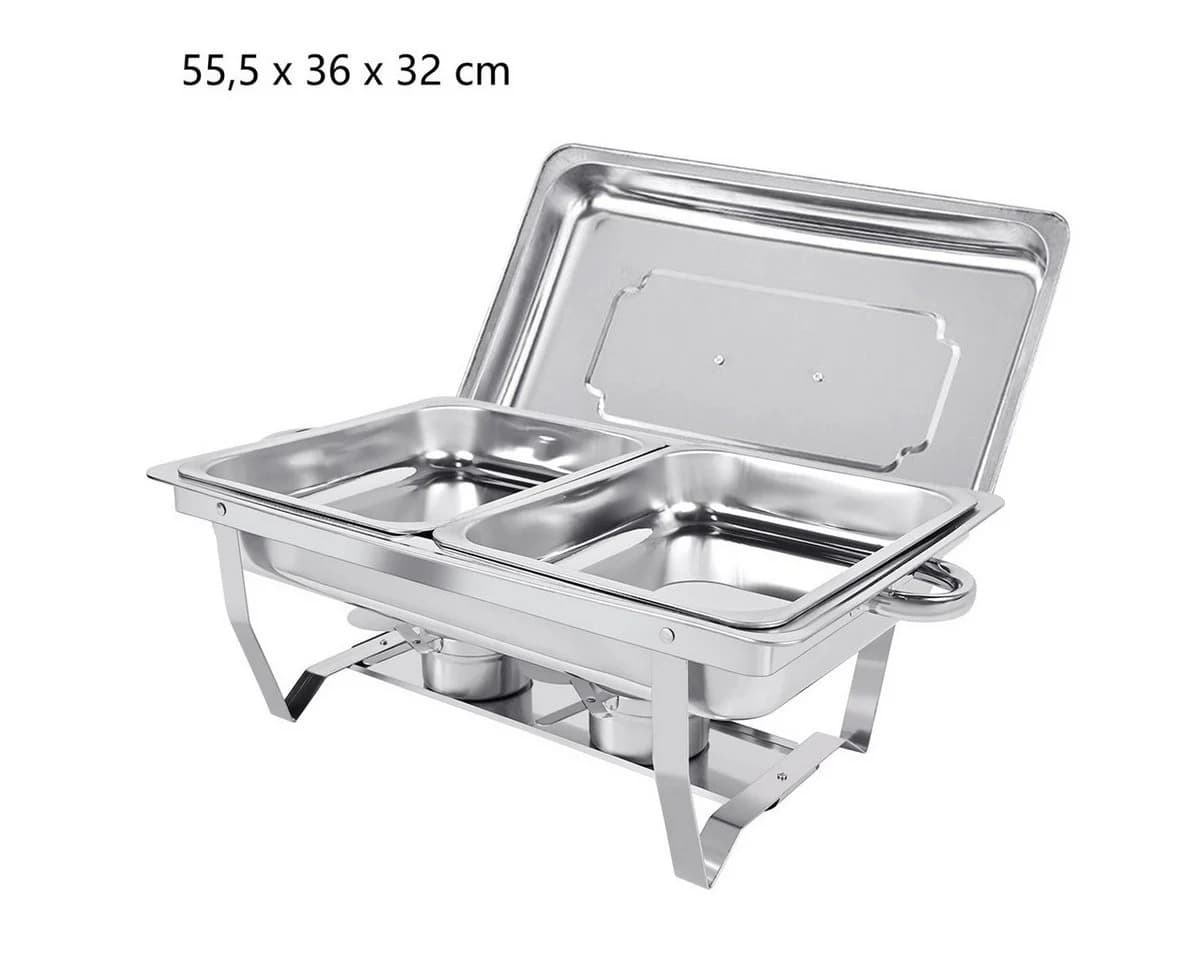 wohnTRAUM24 Speisenwärmer 11L Edelstahl Buffetwärmer-Set Klappbar