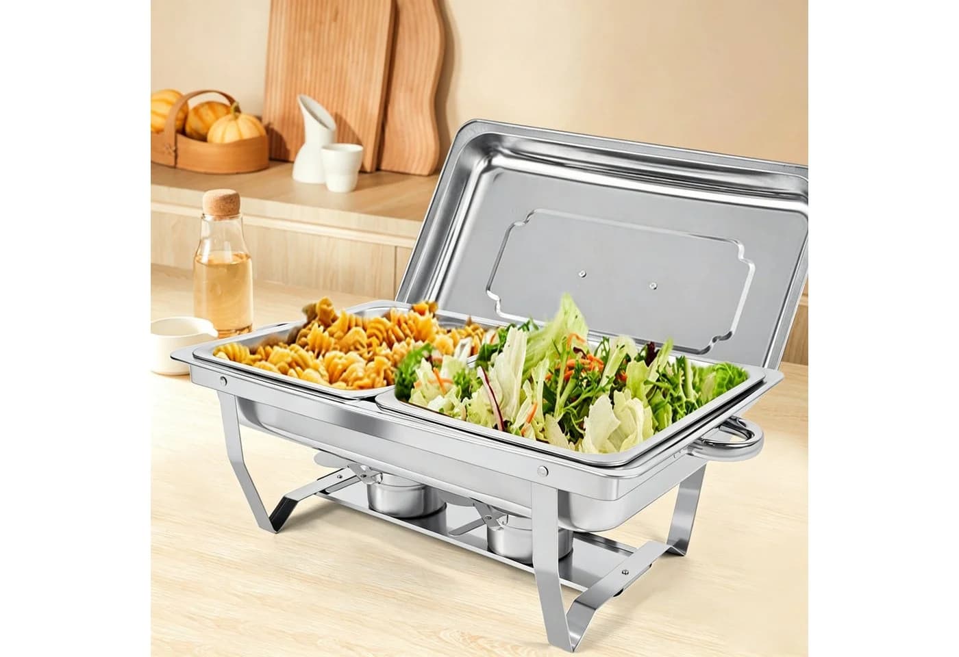 wohnTRAUM24 Speisenwärmer 11L Edelstahl Buffetwärmer-Set Klappbar - Bild 2