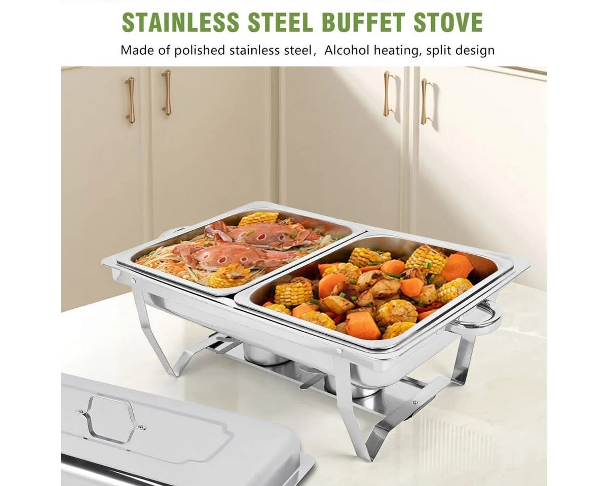 wohnTRAUM24 Speisenwärmer 11L Edelstahl Buffetwärmer-Set Klappbar - Bild 4