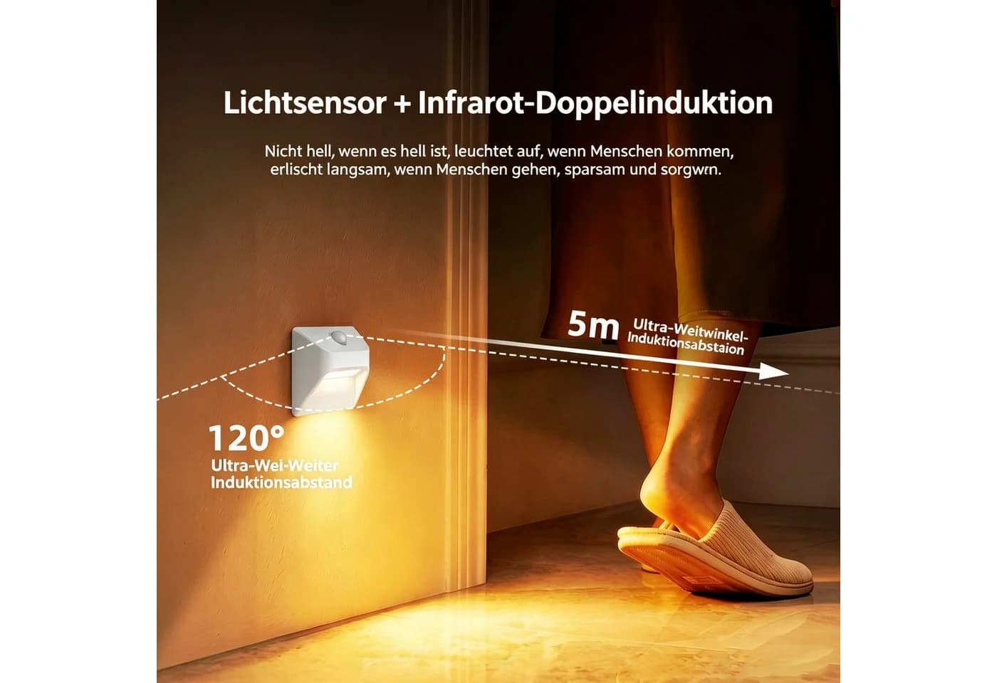 Toomoke LED Nachtlicht mit Bewegungsmelder Warmweiß Kabellos - Bild 3
