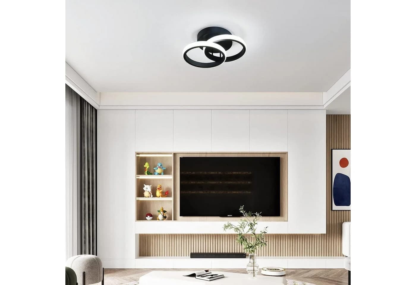 Forrlite LED Deckenleuchte 3-Farbig Schwarz Modern