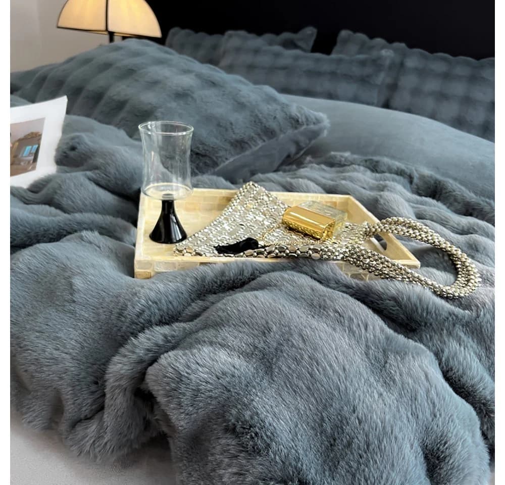 ibettertec Winter Plüsch Bettwäsche Flauschig Kaninchenfellimitat Microfaser - Bild 5