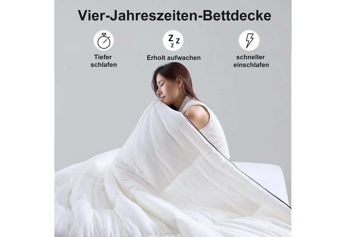 ibettertec Microfaserbettdecke 4-Jahreszeiten PCM-Fasern Allergiker - Bild 3